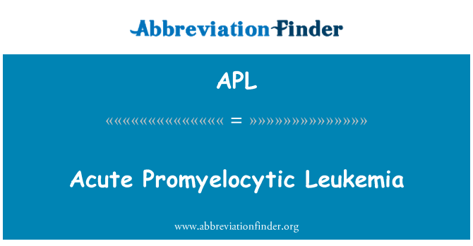 APL: 급성 Promyelocytic 백혈병