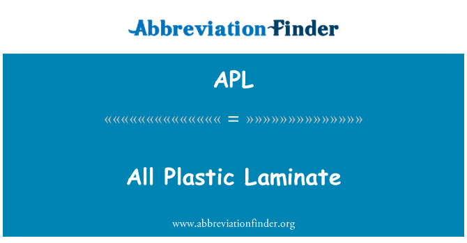 APL: Vsi plastični laminat