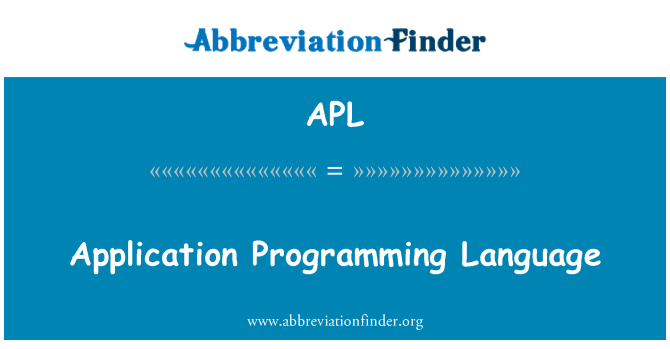 APL: De taal van de programmering van de toepassing
