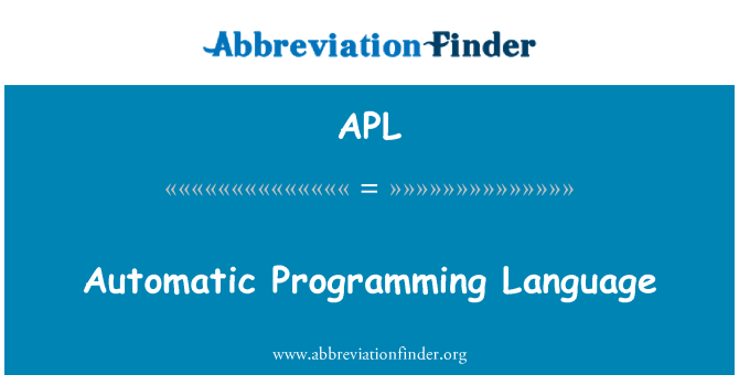 APL: Automatické programovací jazyk