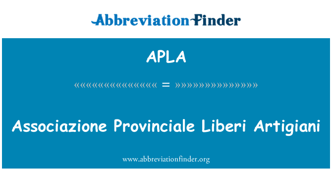 APLA: Associazione здравно Liberi Artigiani