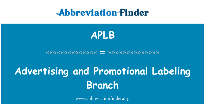 APLB: Reklāmas un veicināšanas marķēšanas Branch