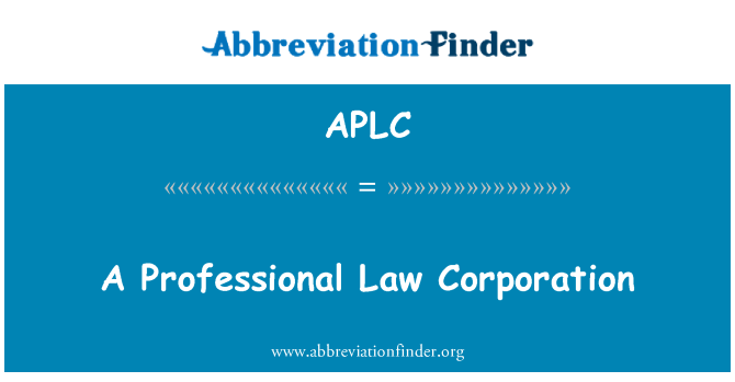 APLC: A Professional Law Corporation