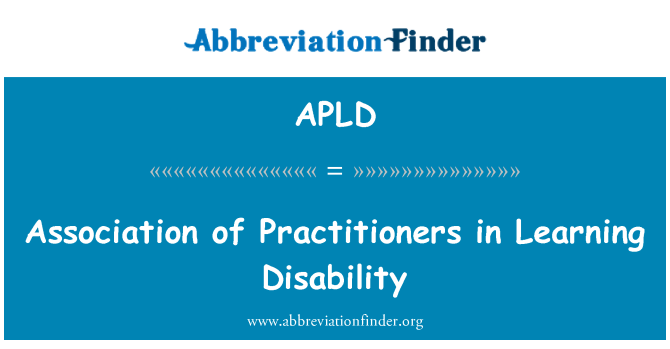 APLD: Association of Practitioners in Learning Disability