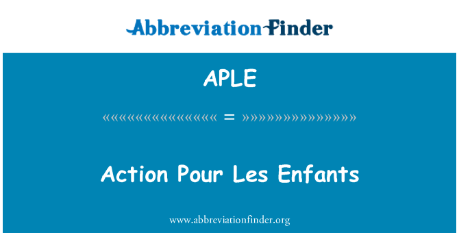 APLE: Action Pour Les Enfants