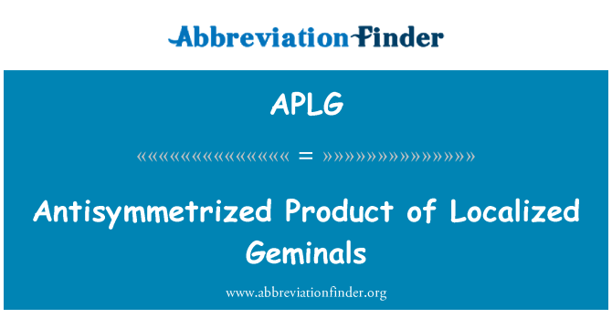 APLG: Antisymmetrized Product of Localized Geminals