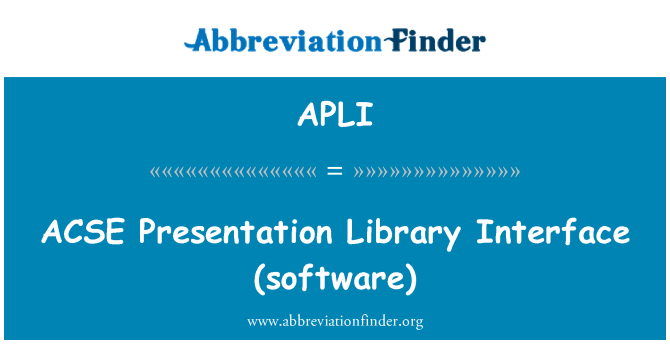 APLI: ACSE презентация библиотека интерфейс (софтуер)