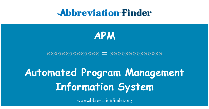 APM: Automated Program Management Information System