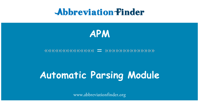 APM: 自動解析モジュール