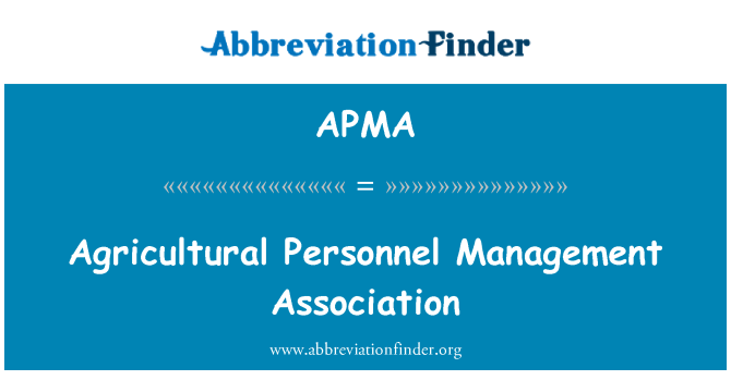APMA: Agricultural Personnel Management Association
