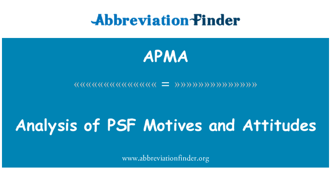 APMA: Analyse av PSF motiver og holdninger