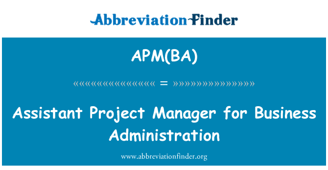 APM(BA): Adjunt director del projecte per l'administració d'empreses