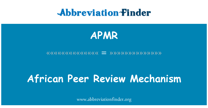 APMR: African Peer Review mehanizem