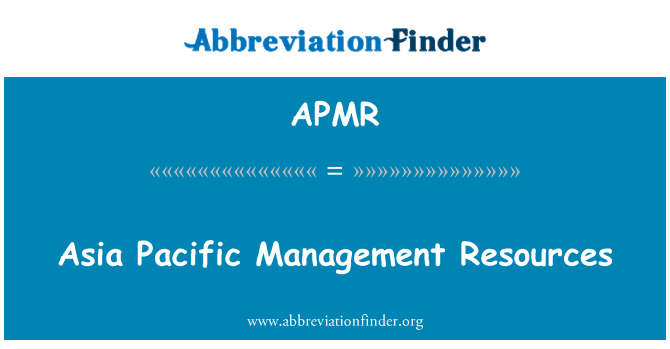 APMR: آسيا المحيط الهادئ إدارة الموارد