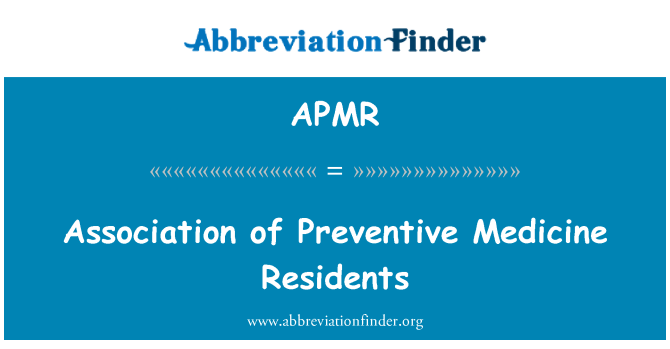 APMR: עמותת תושבי רפואה מונעת