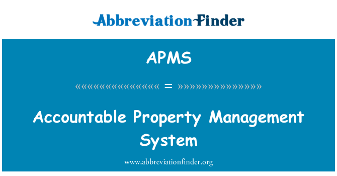 APMS: Verantwortlich-Property Managementsystem