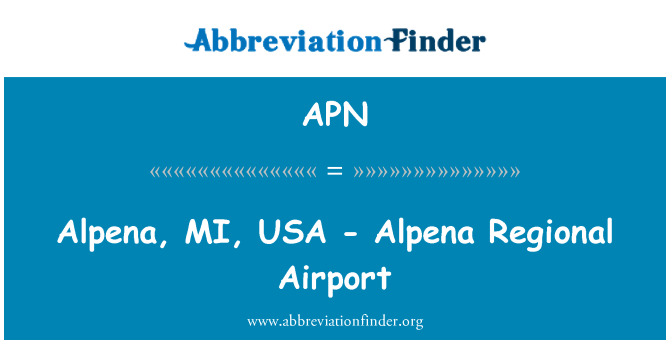 APN: Alpena, Michigan, USA - Alpena Regional Flughafen