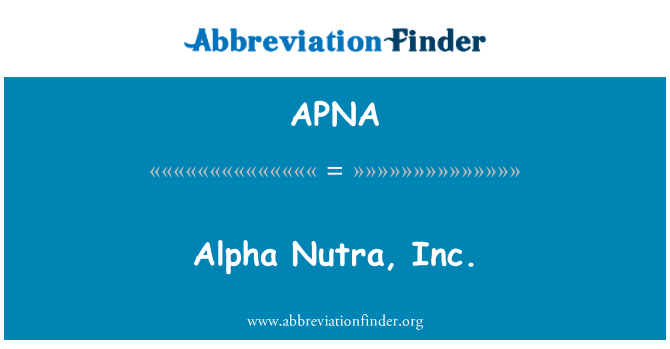 APNA: Alpha Nutra, Inc.