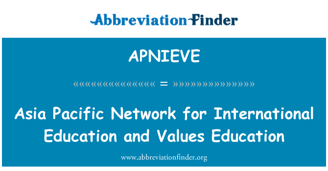 APNIEVE: Asia Pacific Network, nemzetközi oktatási és értékek oktatás