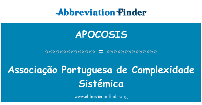 APOCOSIS: Associação Portuguesa de Complexidade Sistémica