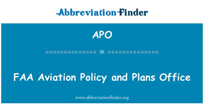 APO: 연방 항공국 항공 정책과 계획 사무실