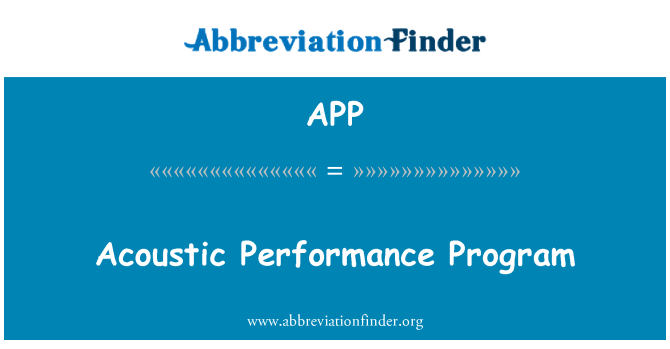 APP: Akustisk ydeevne Program