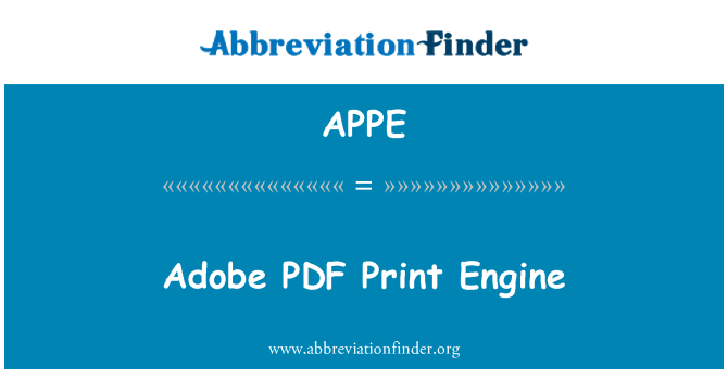 APPE: Adobe PDF cetak enjin