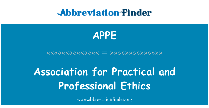 APPE: Association for Practical and Professional Ethics