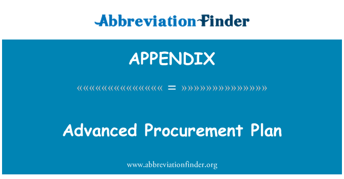 APPENDIX: Advanced rencana pengadaan