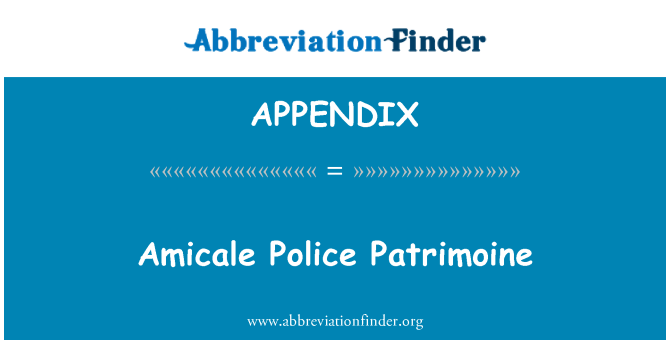 APPENDIX: Amicale policie Patrimoine