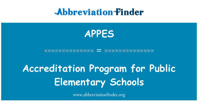 APPES: Программа аккредитации для государственных начальных школ