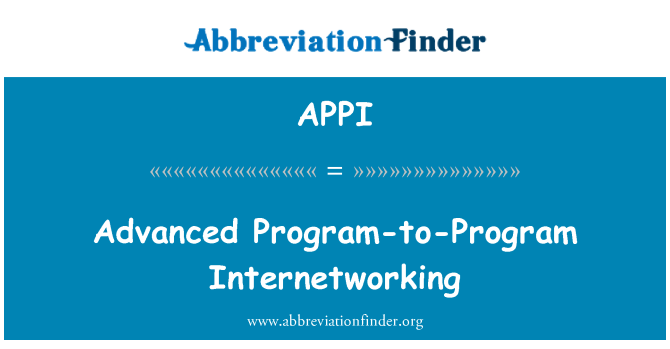 APPI: उन्नत--प्रोग्राम में Internetworking