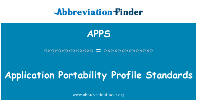 APPS: Uporabe prenosljivosti profil standardov