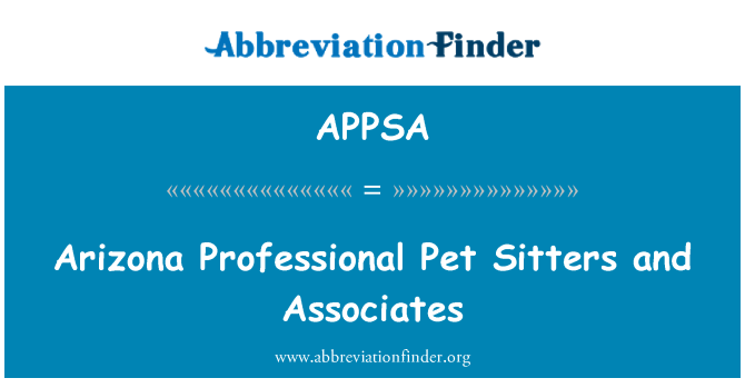 APPSA: Arizona profesionální Pet sedící a společníci