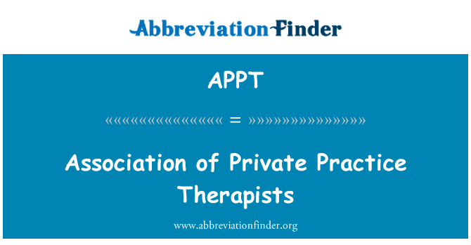 APPT: Cymdeithas therapyddion ymarfer preifat