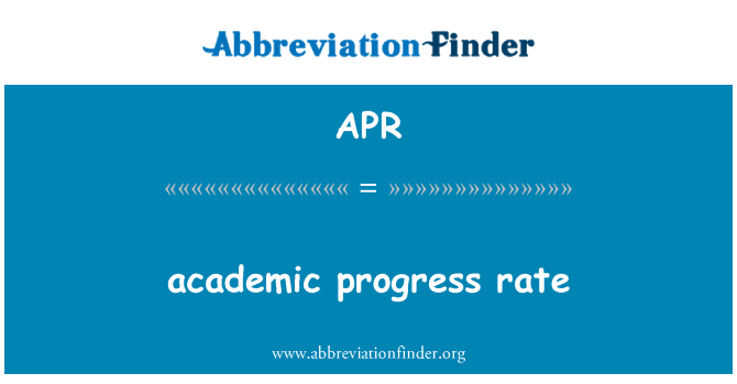 APR: academische vooruitgang tarief