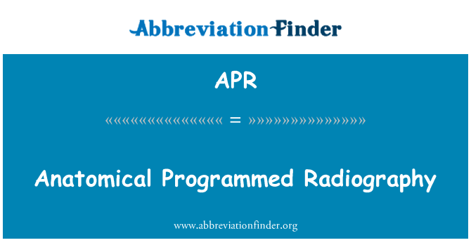APR: Radiografia programat anatòmiques