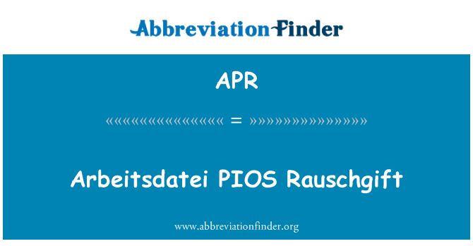 APR: Arbeitsdatei PIOS Rauschgift