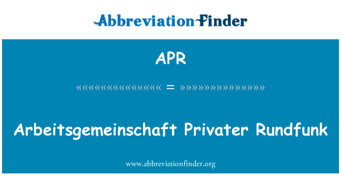 APR: نشریاتی Arbeitsgemeinschaft Privater