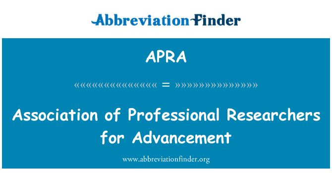 APRA: 為推進專業研究者協會