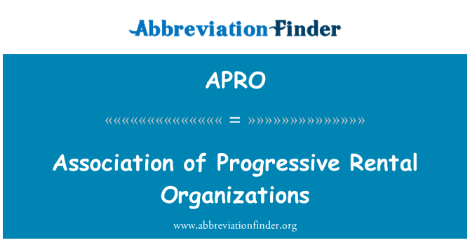 APRO: Association of Progressive Rental Organizations