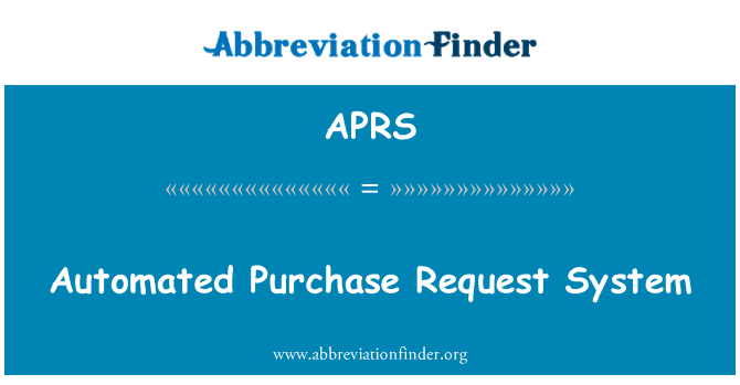 APRS: Geautomatiseerde aankoop Request systeem