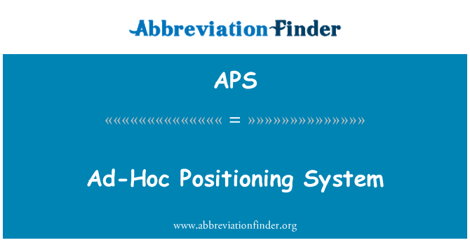 APS: Ad-Hoc polohovací systém