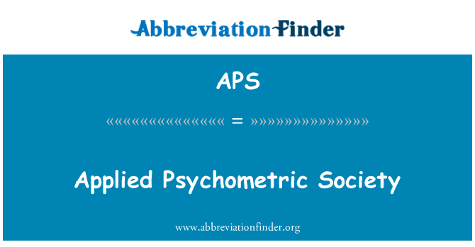 APS: Toegepaste psychometrische samenleving