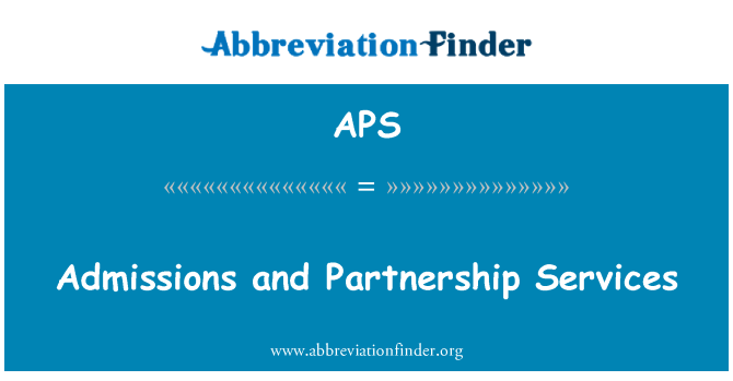 APS: Přijímací řízení a partnerství služby
