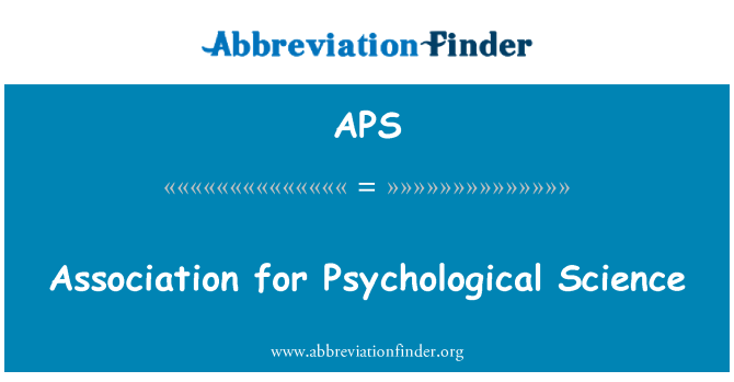 APS: Асоціація психологічні науки