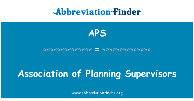 APS: Associació de directors de planificació