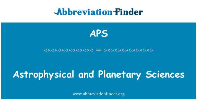 APS: Astrofyzikální a planetární vědy