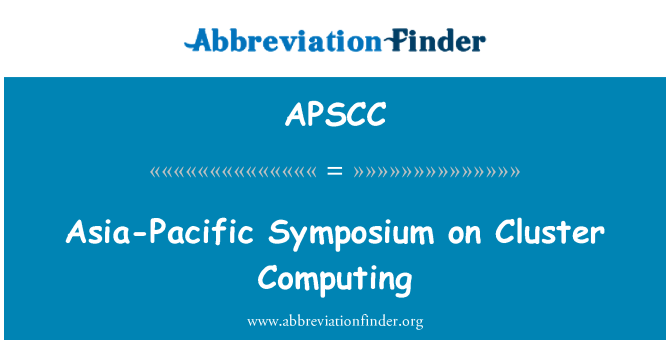 APSCC: Asien-Pazifik-Symposium für Cluster-Computing