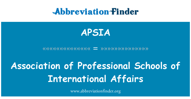 APSIA: Foreningen af professionelle skoler af internationale anliggender
